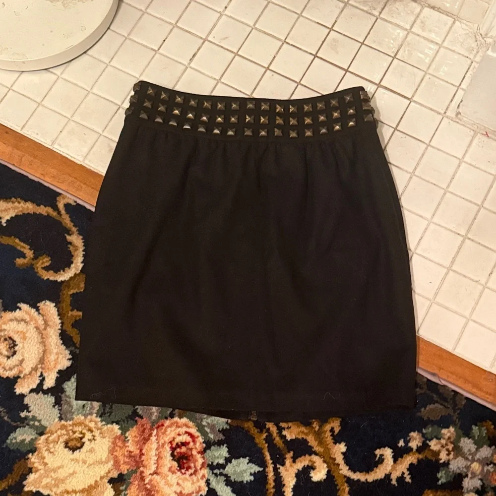 Silence‎ + Noise wool blend Black Studded Mini Skirt- worn twice